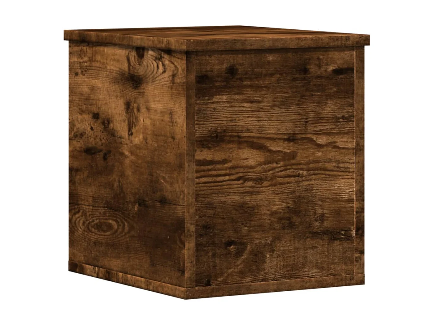 Boîte de rangement chêne fumé 30x35x35 cm bois d'ingénierie