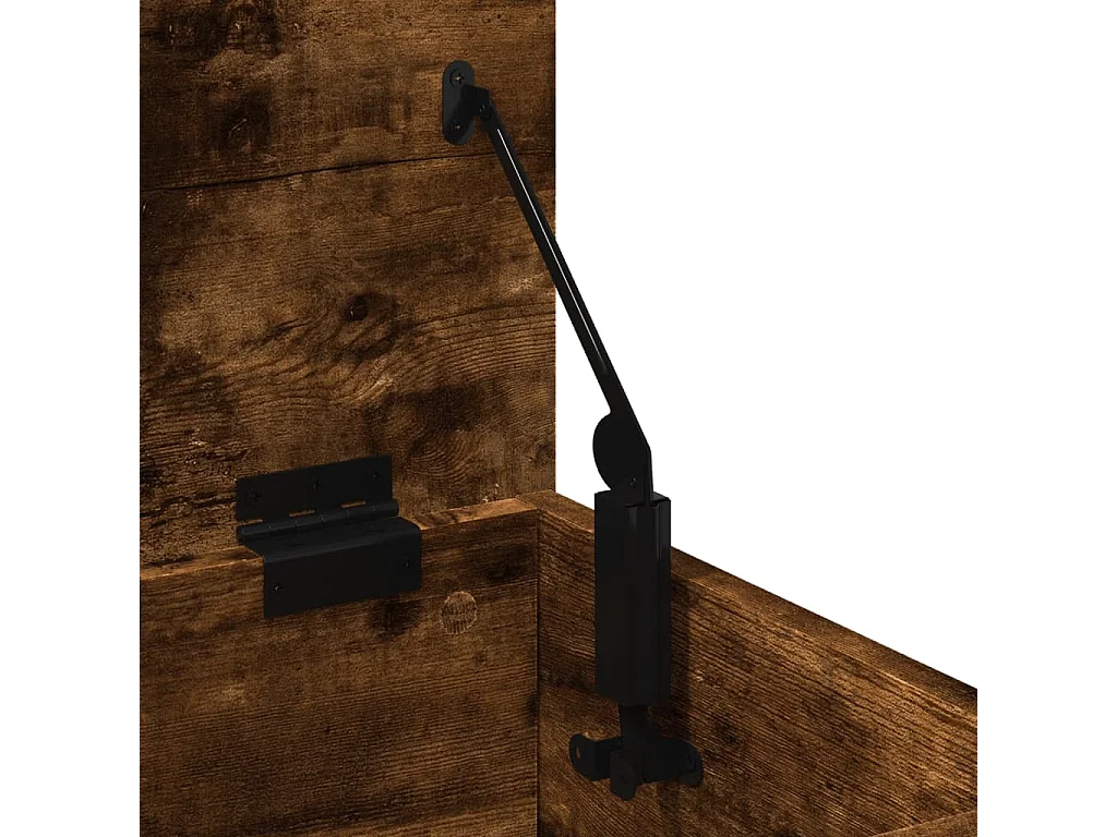 Boîte de rangement chêne fumé 30x35x35 cm bois d'ingénierie