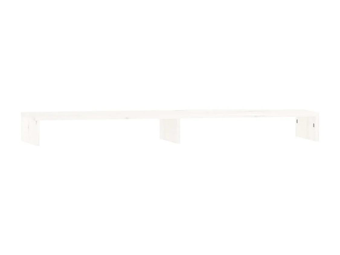 Support de moniteur Blanc 100x27x10 cm Bois de pin solide