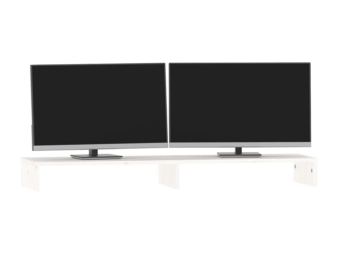Support de moniteur Blanc 100x27x10 cm Bois de pin solide
