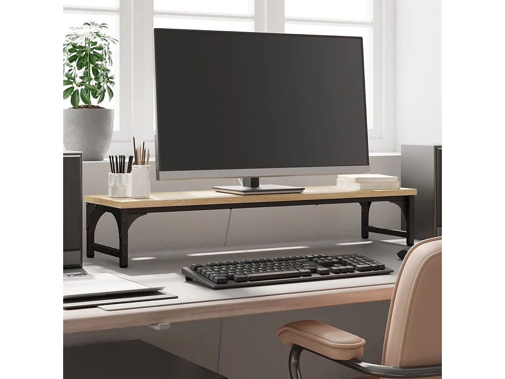 Soporte para monitor de roble Sonoma 85x23x15,5cm madera contrachapada