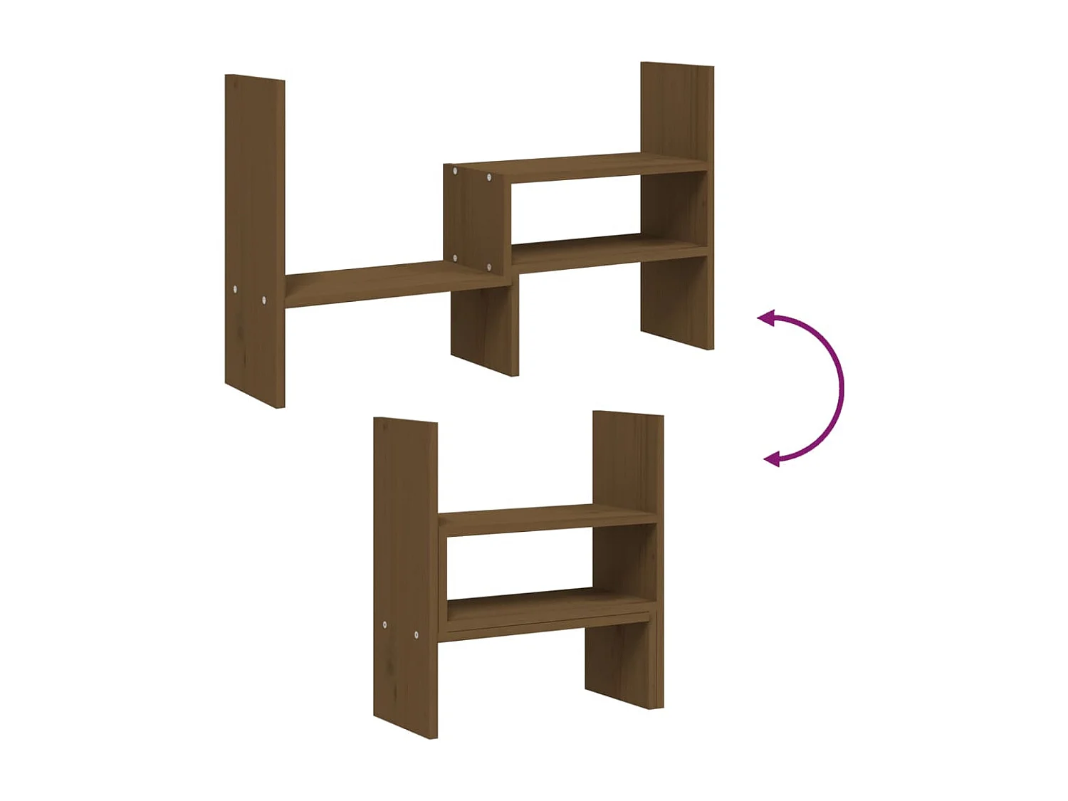 Suporte para monitor Castanho mel (39-72)x17x43 cm Madeira de pinho