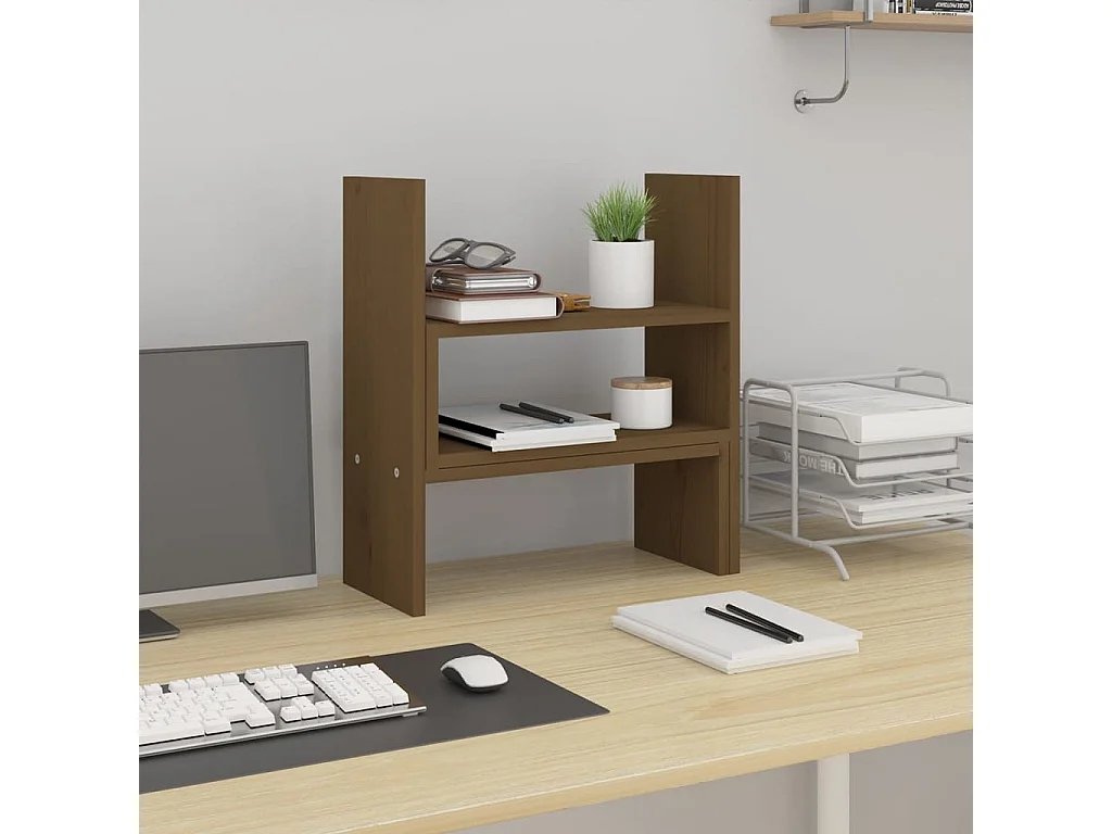 Supporto per monitor Marrone miele (39-72)x17x43 cm Legno di pino