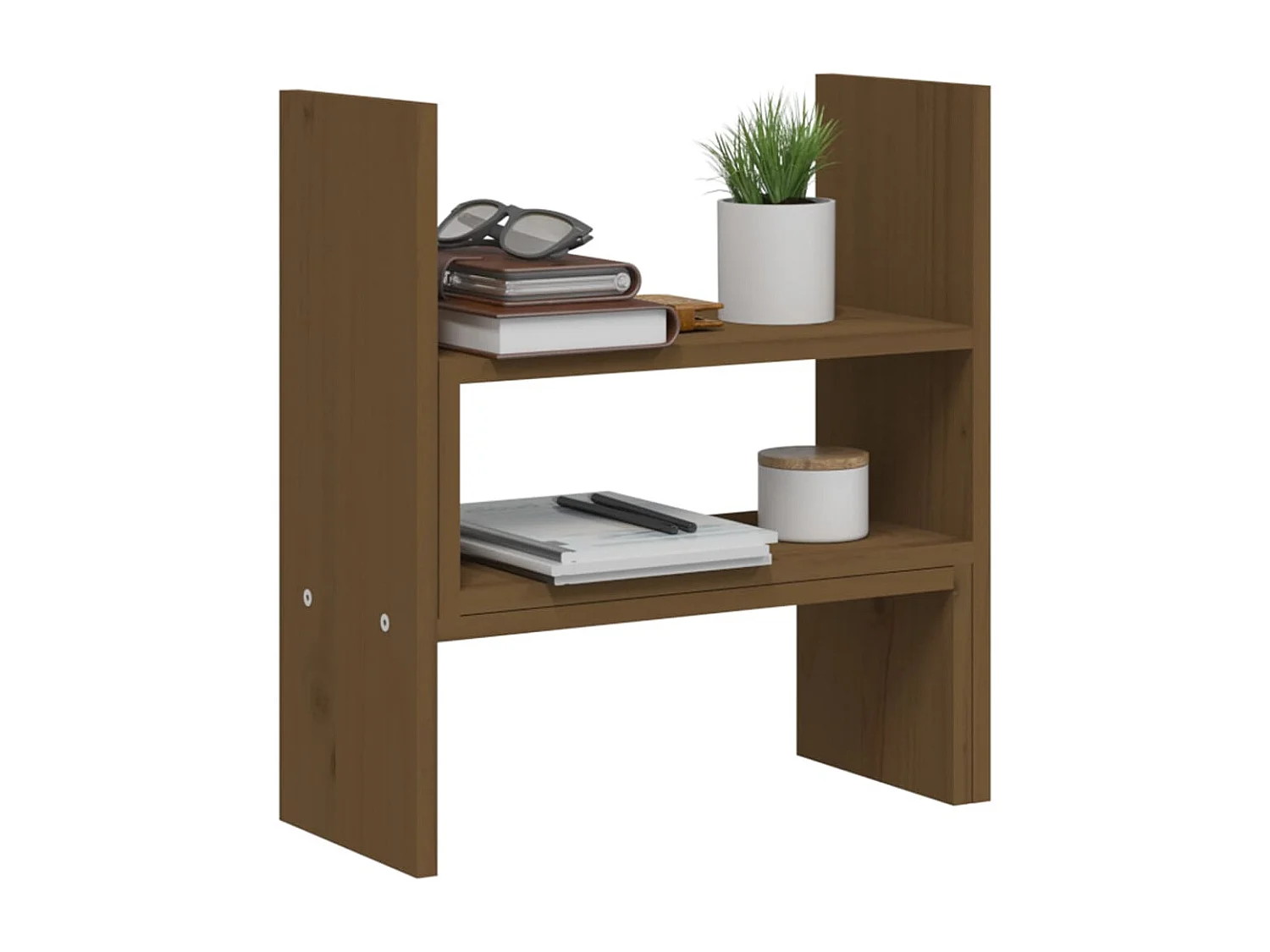 Supporto per monitor Marrone miele (39-72)x17x43 cm Legno di pino