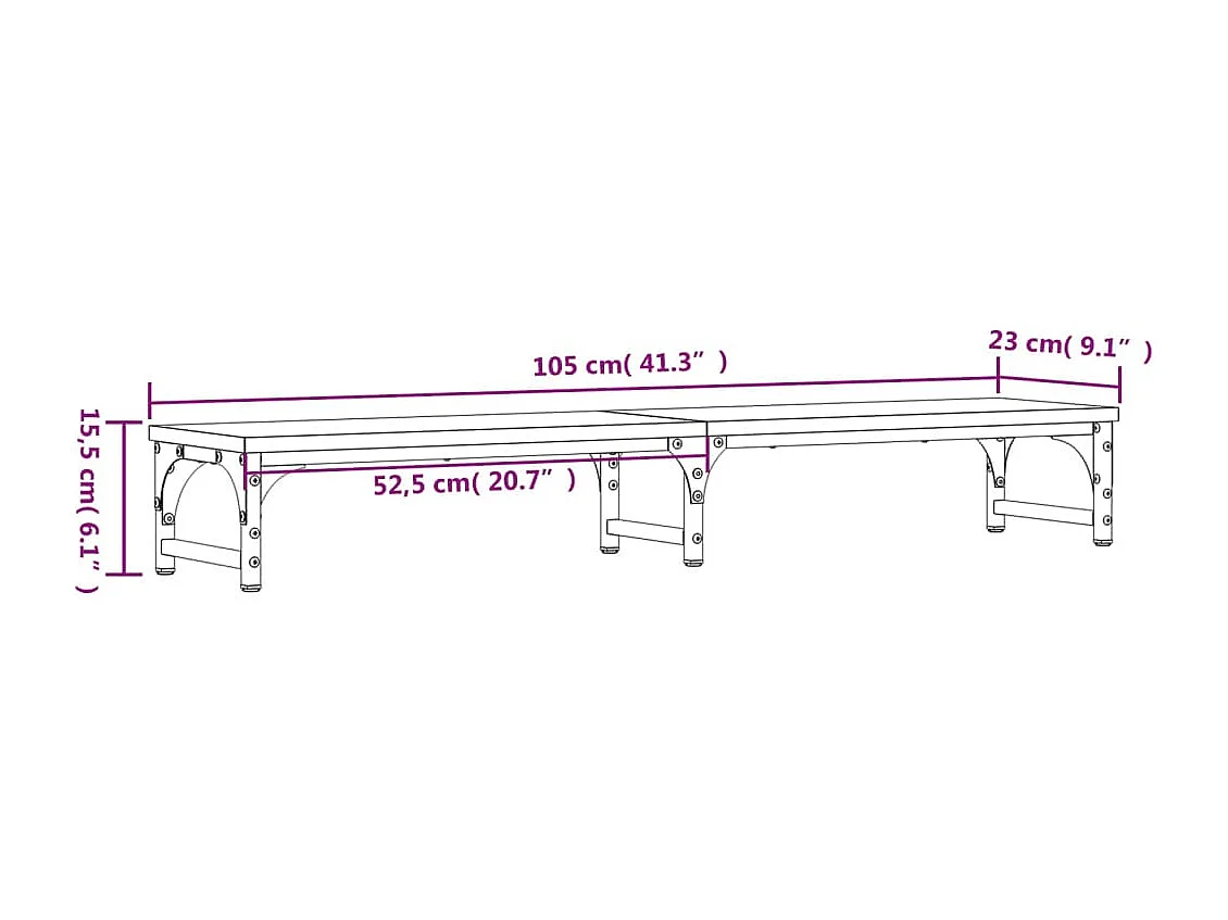 Support de moniteur chêne sonoma 105x23x15,5 cm bois ingénierie
