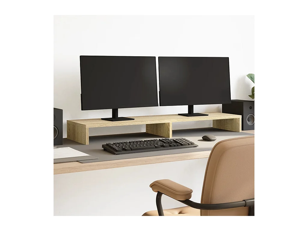 Support de moniteur chêne sonoma 100x27x10 cm bois d'ingénierie