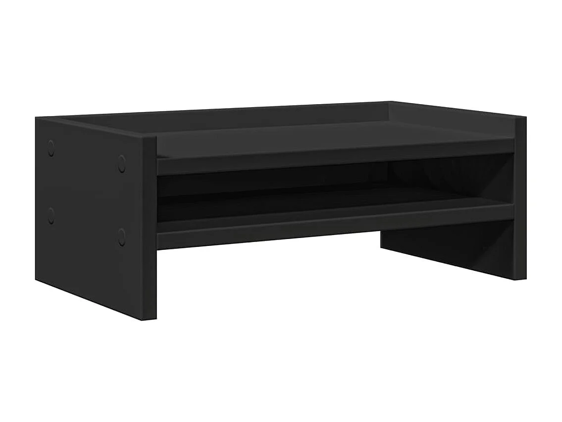 Support de moniteur noir 42x24x16 cm bois d'ingénierie