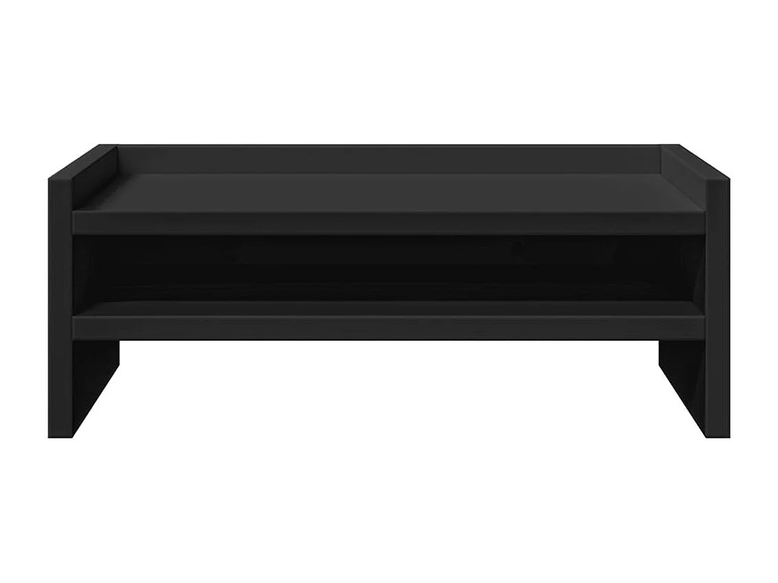 Support de moniteur noir 42x24x16 cm bois d'ingénierie