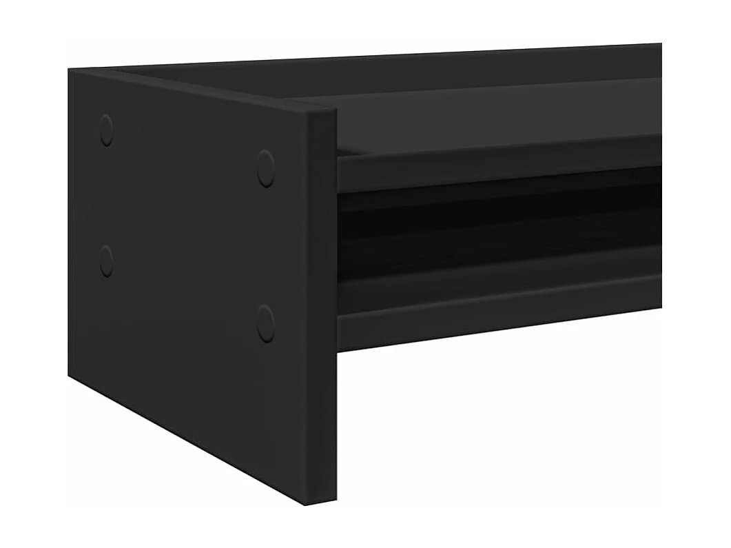 Support de moniteur noir 42x24x16 cm bois d'ingénierie