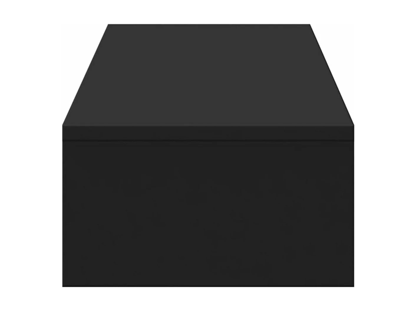 Support de moniteur avec tiroirs noir bois d'ingénierie