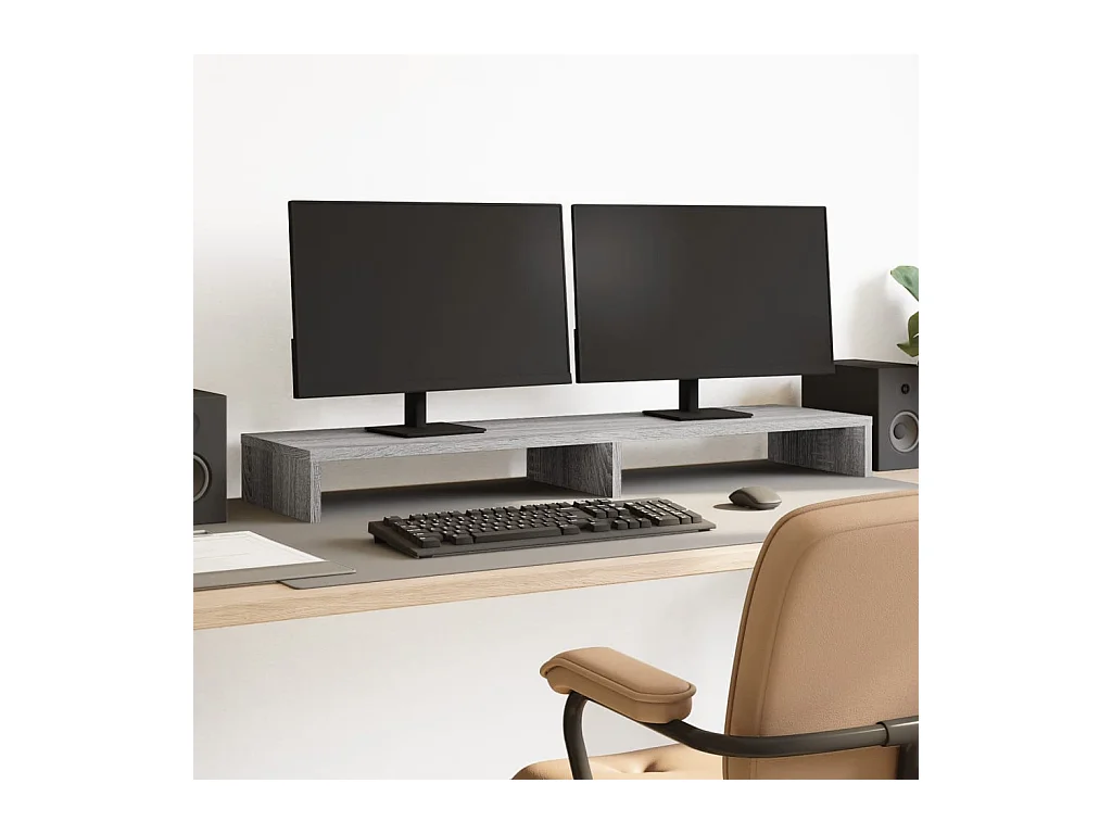 Supporto per monitor Sonoma grigio 100x27x10 cm in derivati del legno