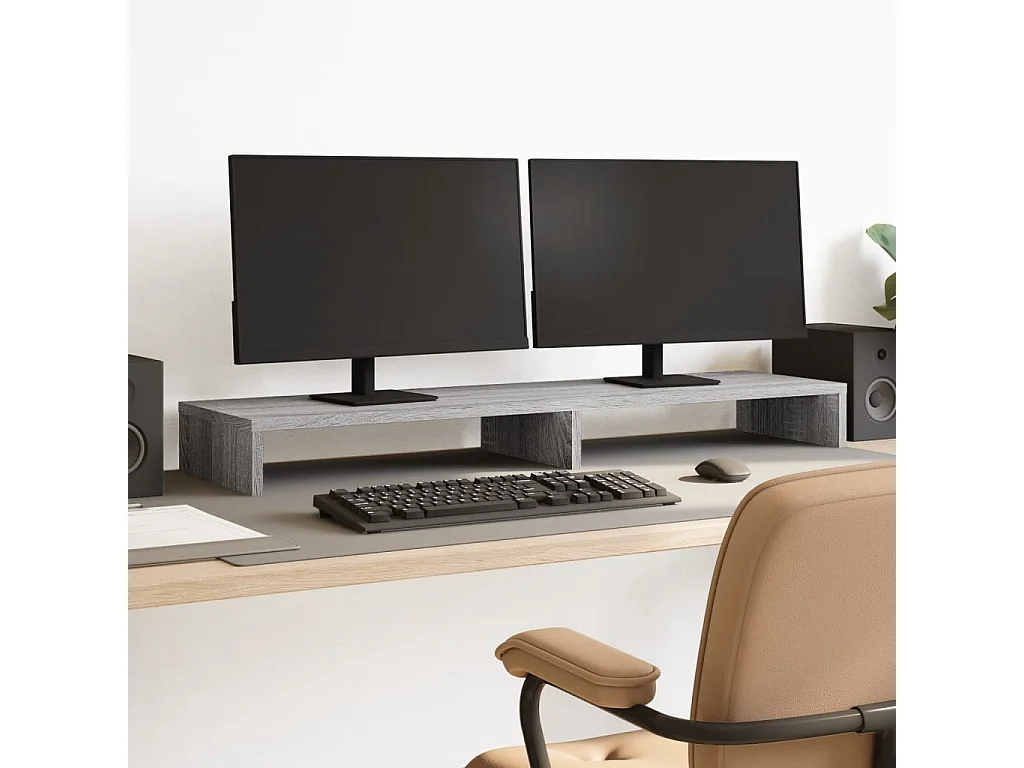 Support de moniteur sonoma gris 100x27x10 cm bois d'ingénierie