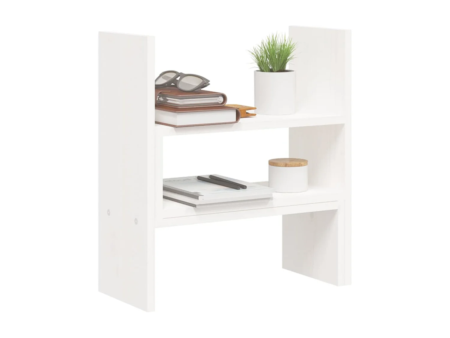 Supporto per monitor Bianco (39-72)x17x43 cm Legno di pino massiccio