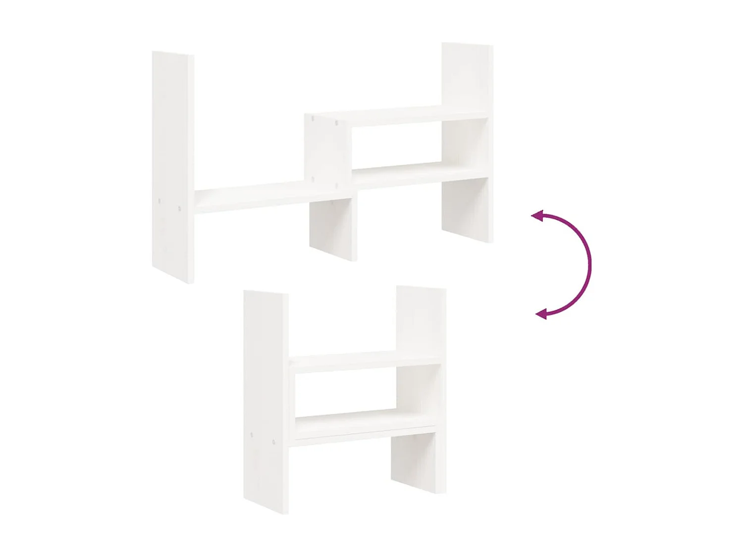 Supporto per monitor Bianco (39-72)x17x43 cm Legno di pino massiccio