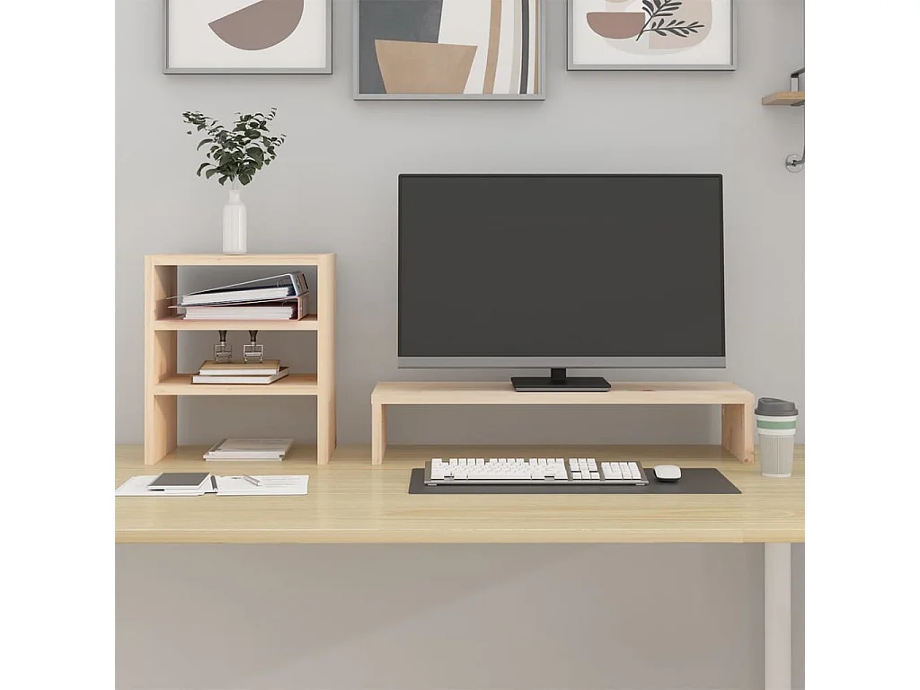 Support pour moniteur 81x20x30 cm Bois de pin solide