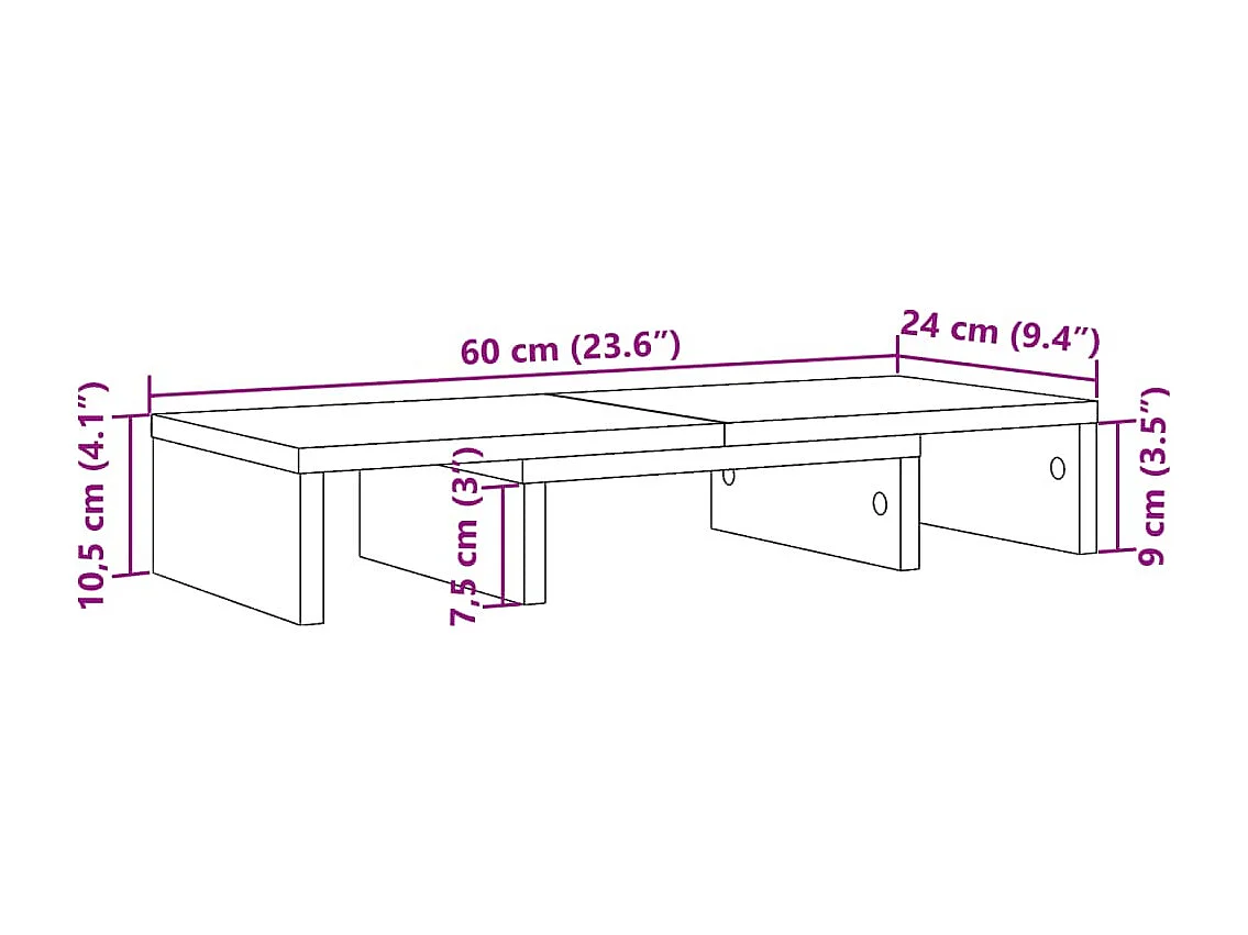 Supporto per monitor regolabile in legno ingegnerizzato di rovere artigianale