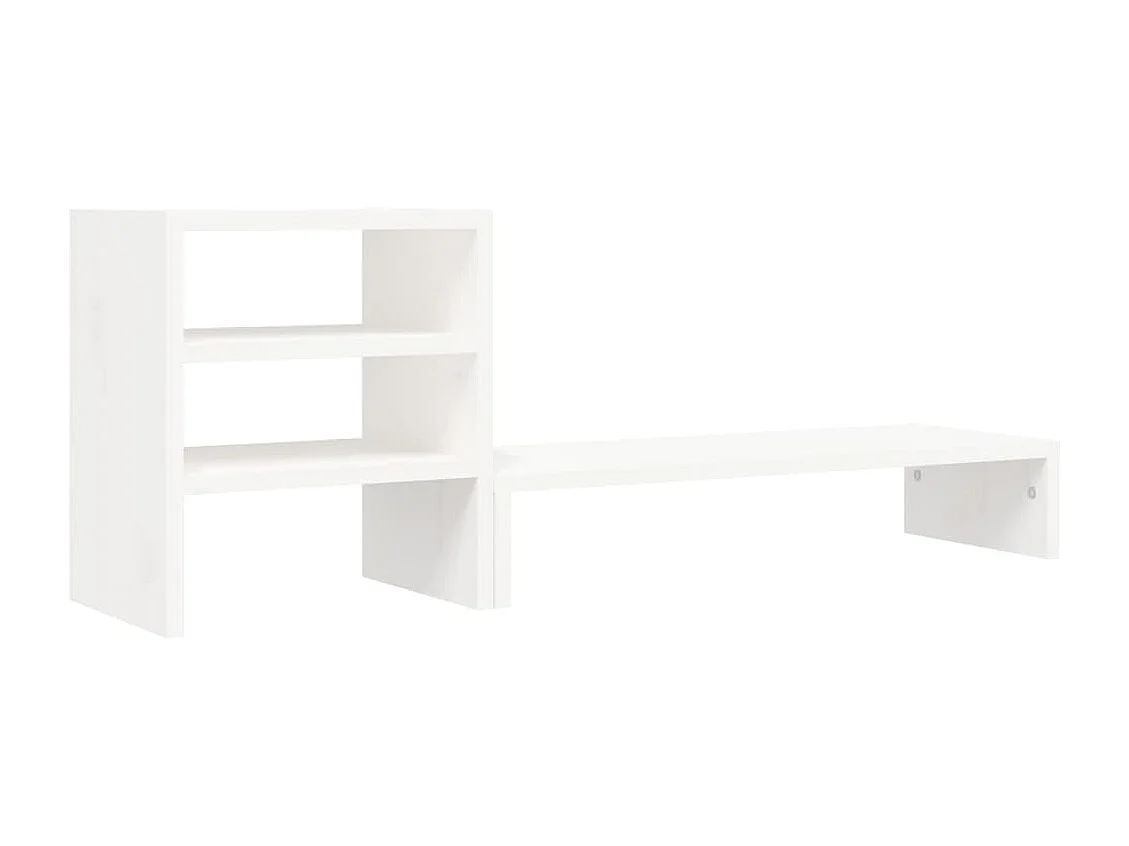 Supporto per monitor Bianco 81x20x30 cm Legno di pino massiccio