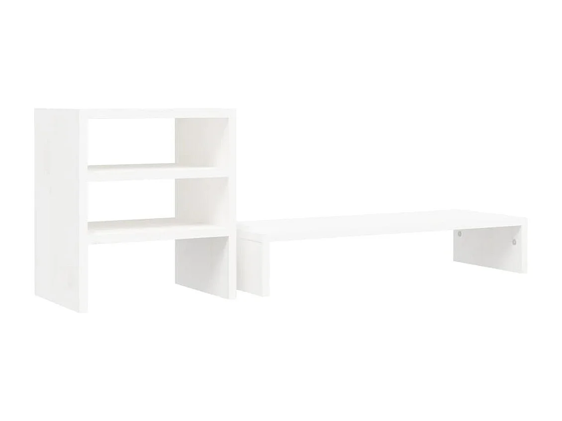 Supporto per monitor Bianco 81x20x30 cm Legno di pino massiccio