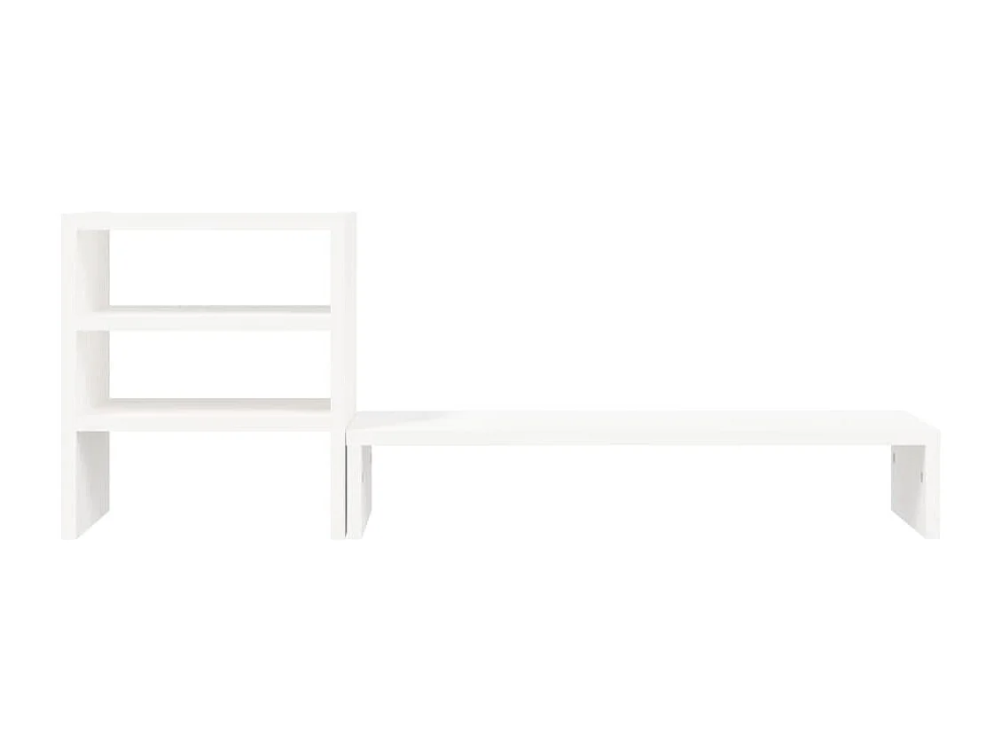 Supporto per monitor Bianco 81x20x30 cm Legno di pino massiccio