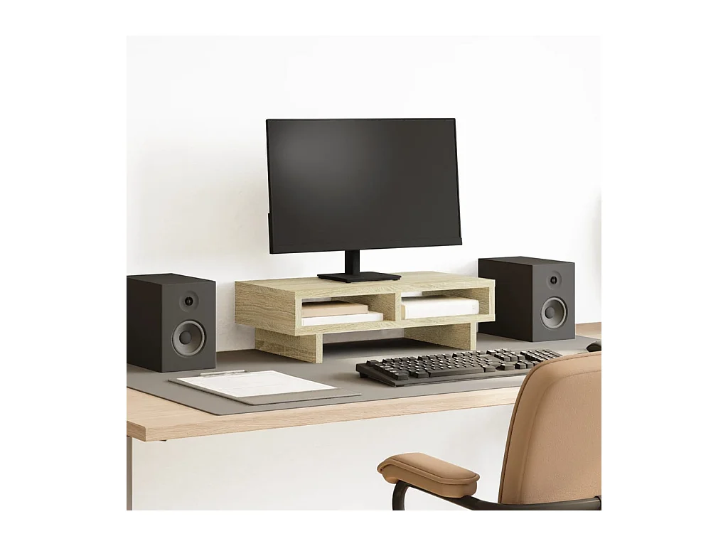 Support de moniteur chêne sonoma 50x27x15 cm bois d'ingénierie