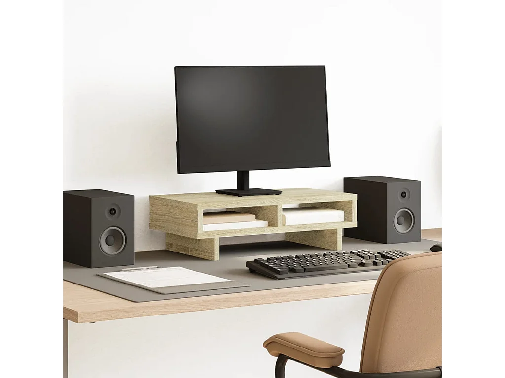 Support de moniteur chêne sonoma 50x27x15 cm bois d'ingénierie