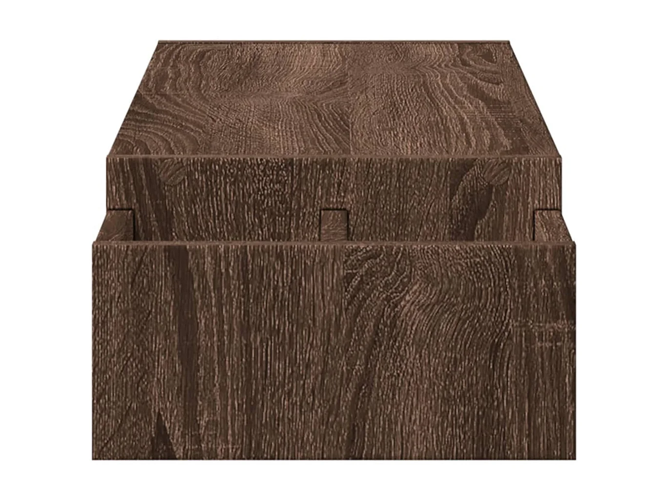 Suporte para monitor com armazenamento em madeira de carvalho marrom