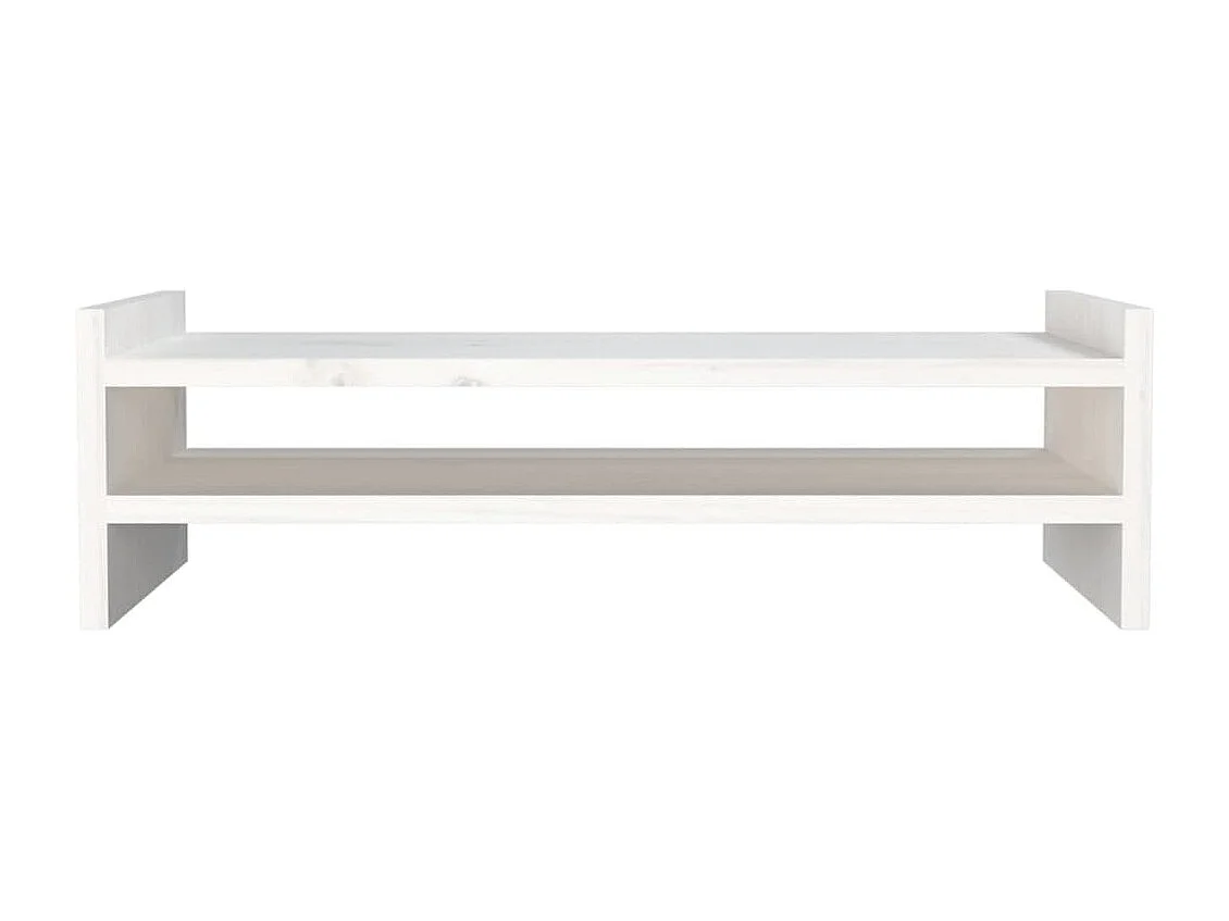 Suporte para monitor Branco 50x27x15 cm Madeira maciça de pinho
