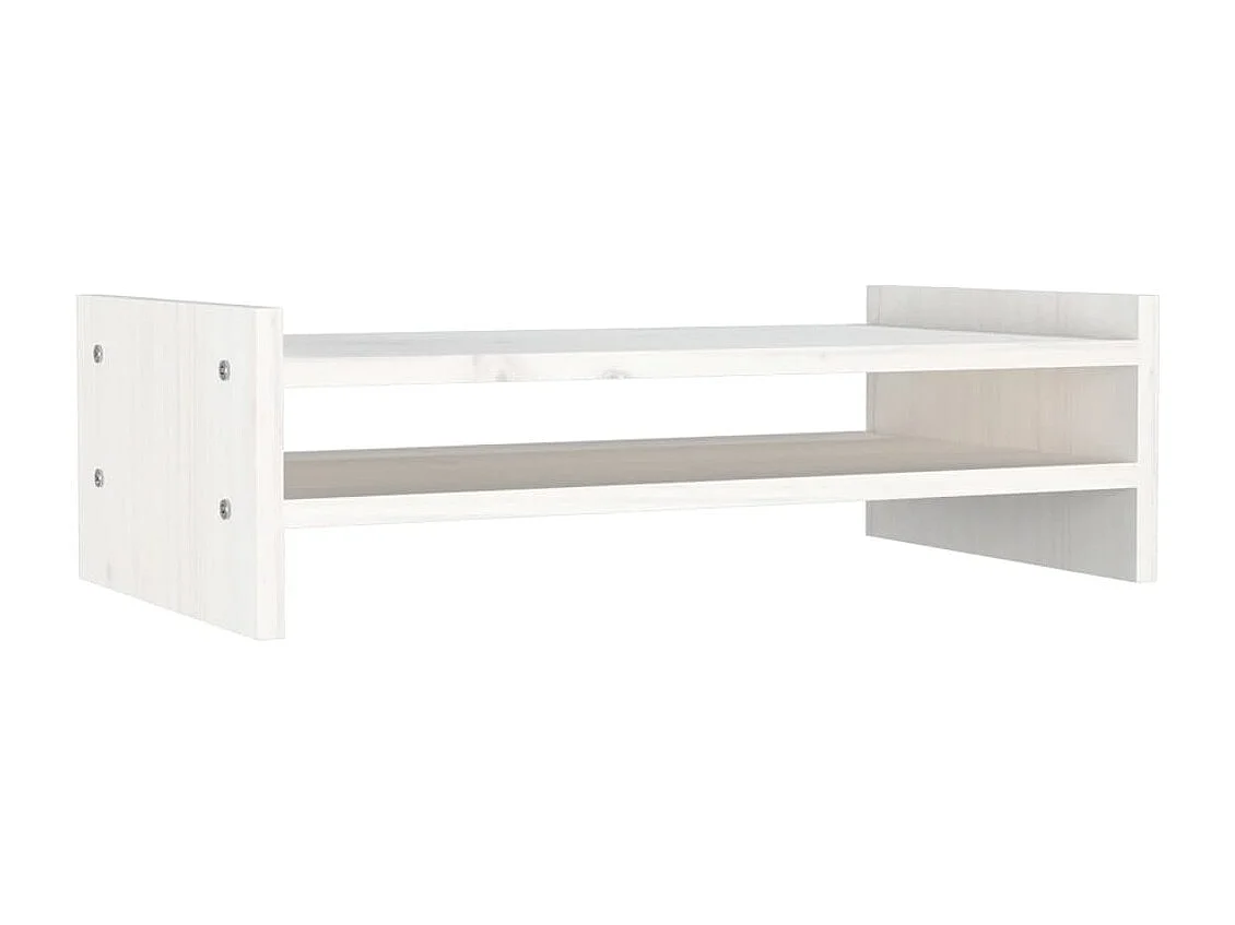 Supporto per monitor Bianco 50x27x15 cm Legno di pino massiccio