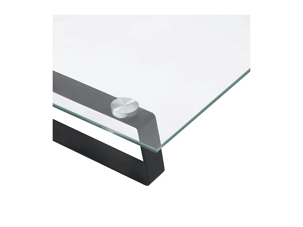 Support de moniteur noir 100x35x8 cm verre trempé et métal