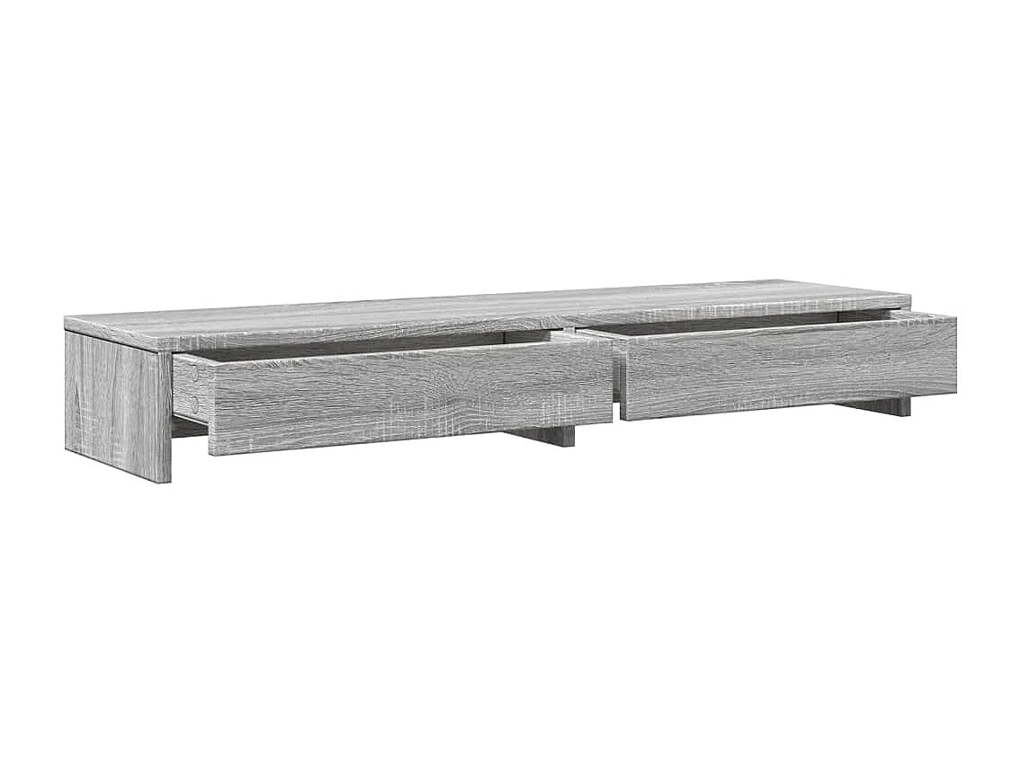 Suporte para monitor com gavetas Sonoma Grey Engineered Wood