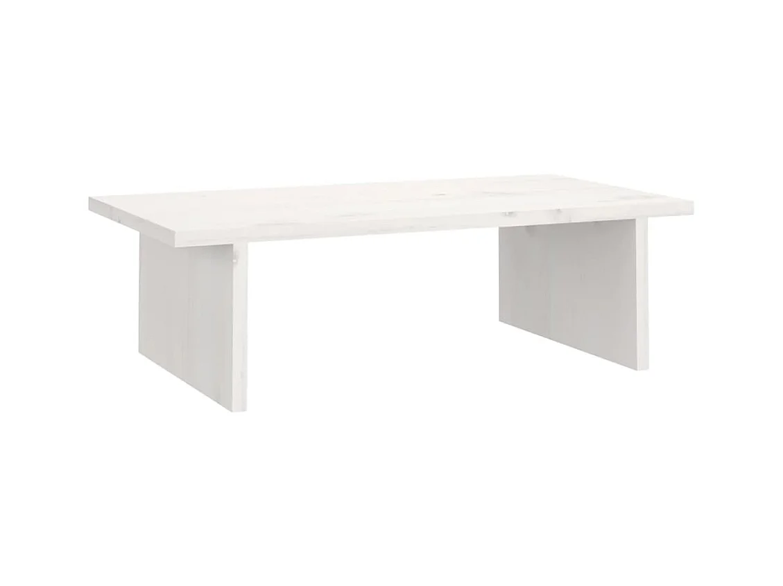 Support de moniteur Blanc 50x27x15 cm Bois de pin solide