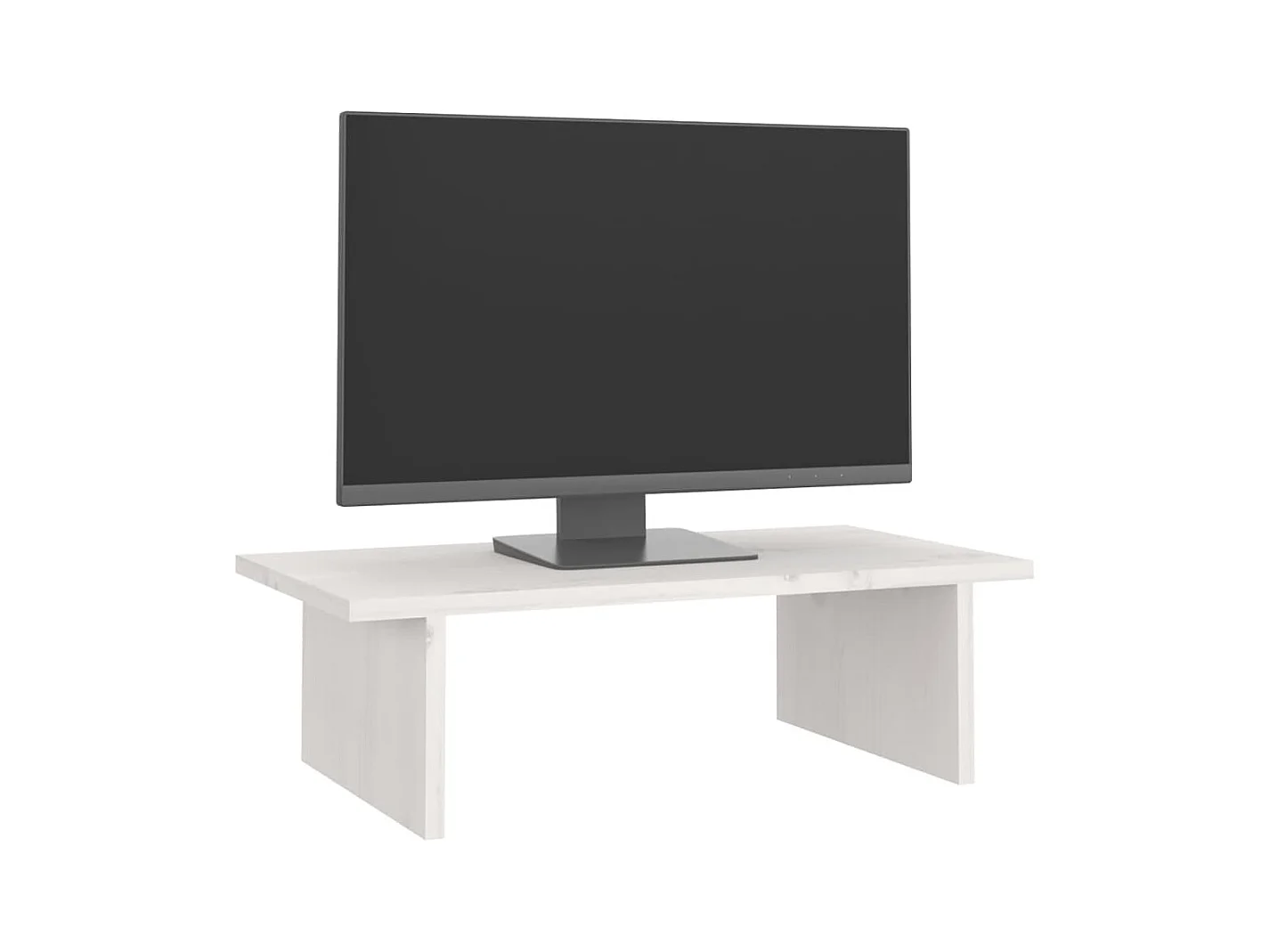Support de moniteur Blanc 50x27x15 cm Bois de pin solide