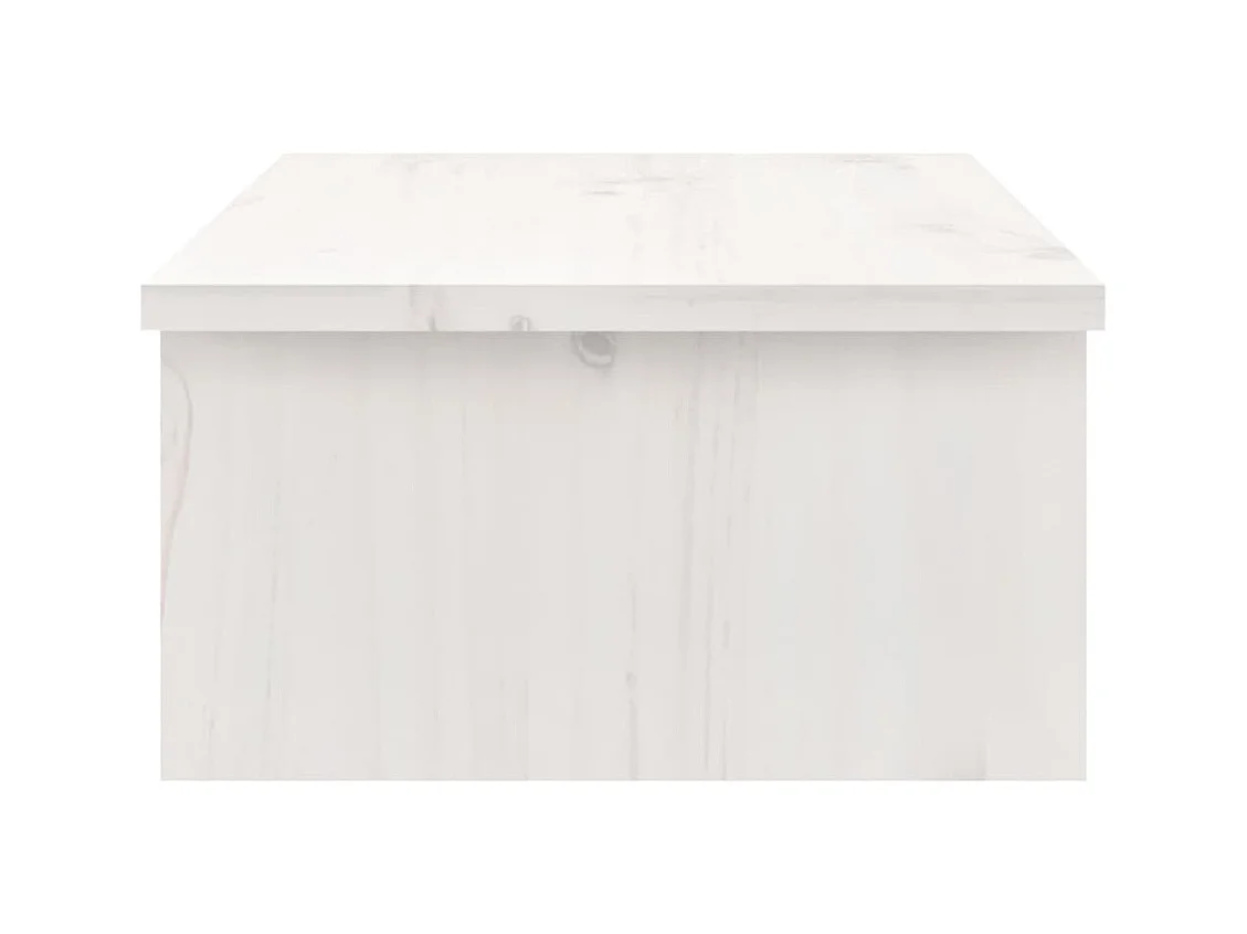 Support de moniteur Blanc 50x27x15 cm Bois de pin solide