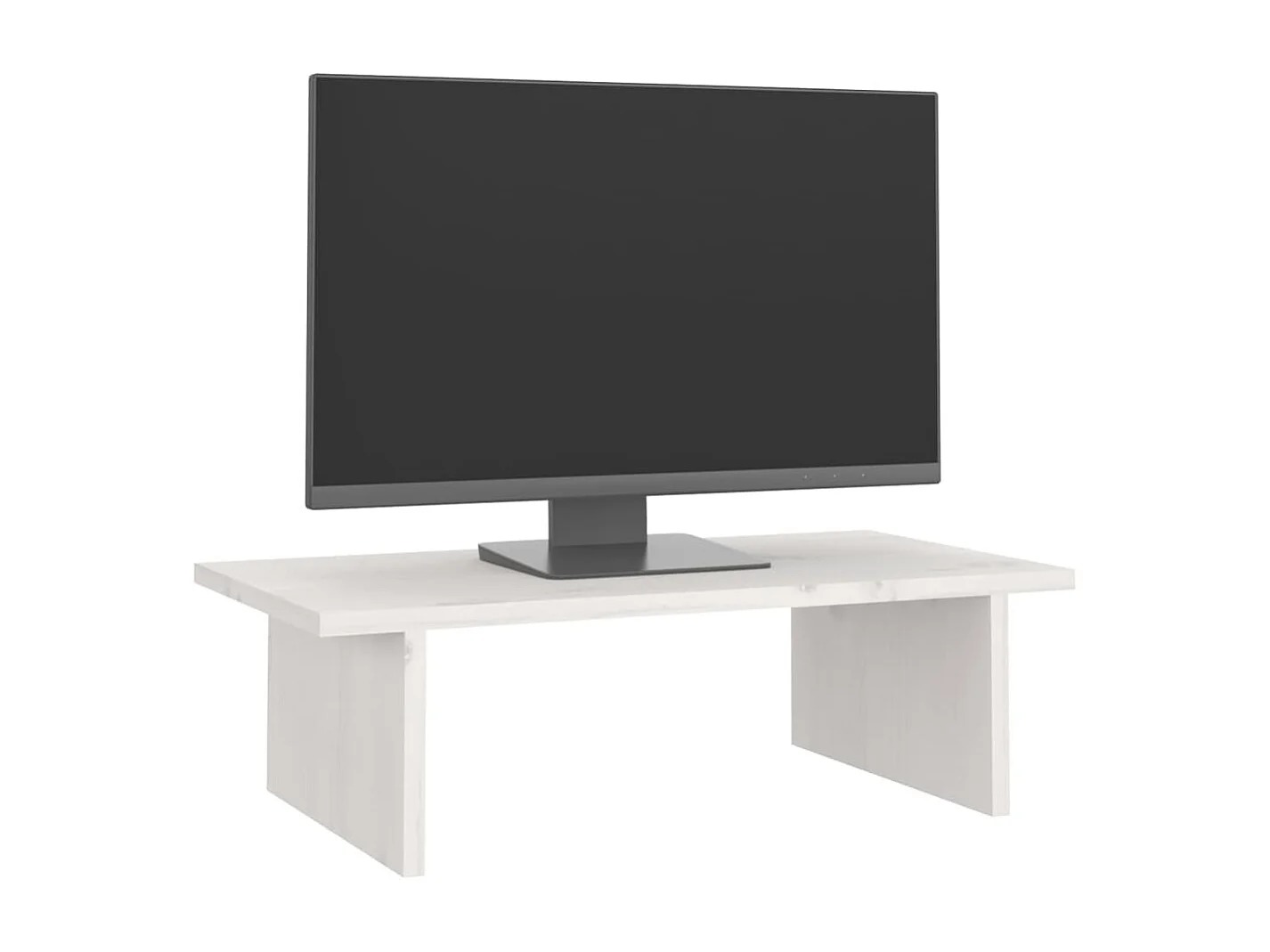 Support de moniteur Blanc 50x27x15 cm Bois de pin solide