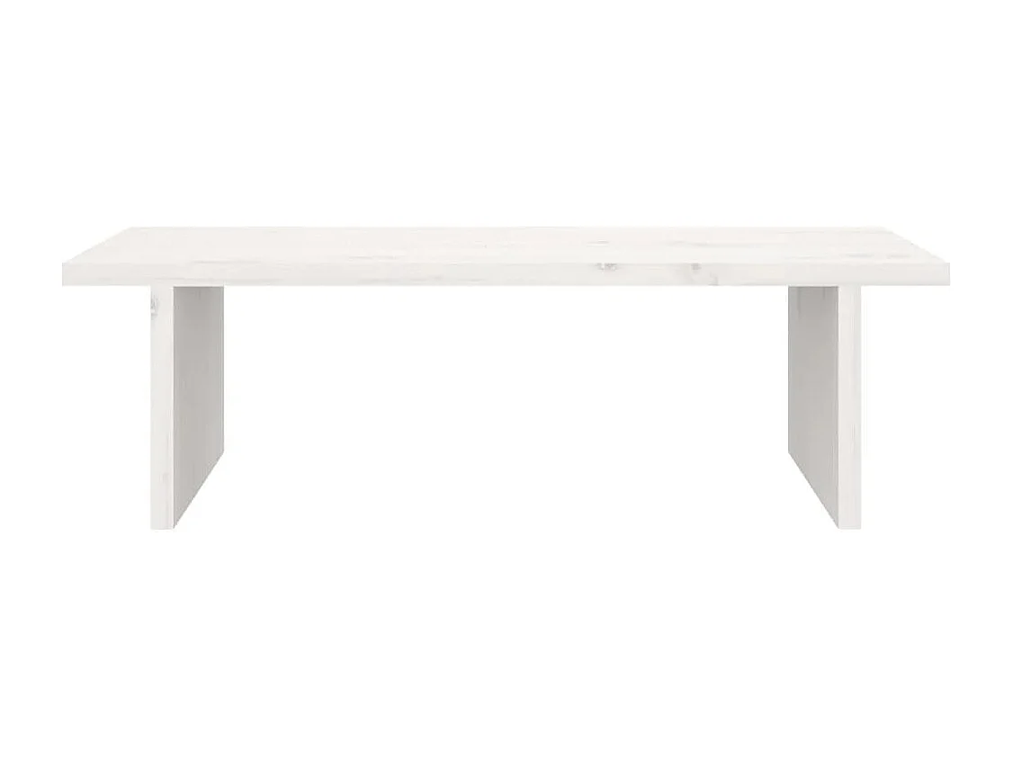 Support de moniteur Blanc 50x27x15 cm Bois de pin solide