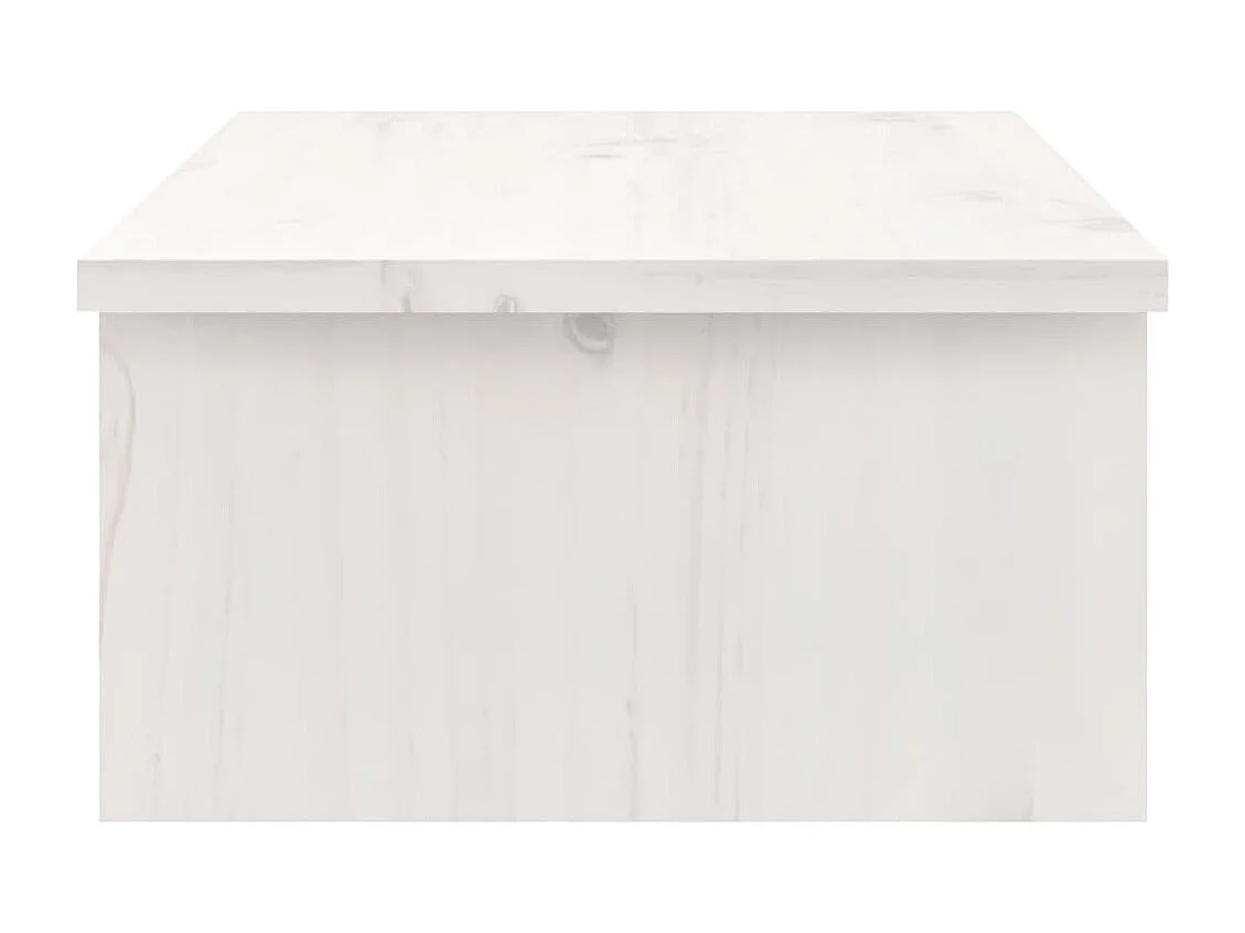 Support de moniteur Blanc 50x27x15 cm Bois de pin solide