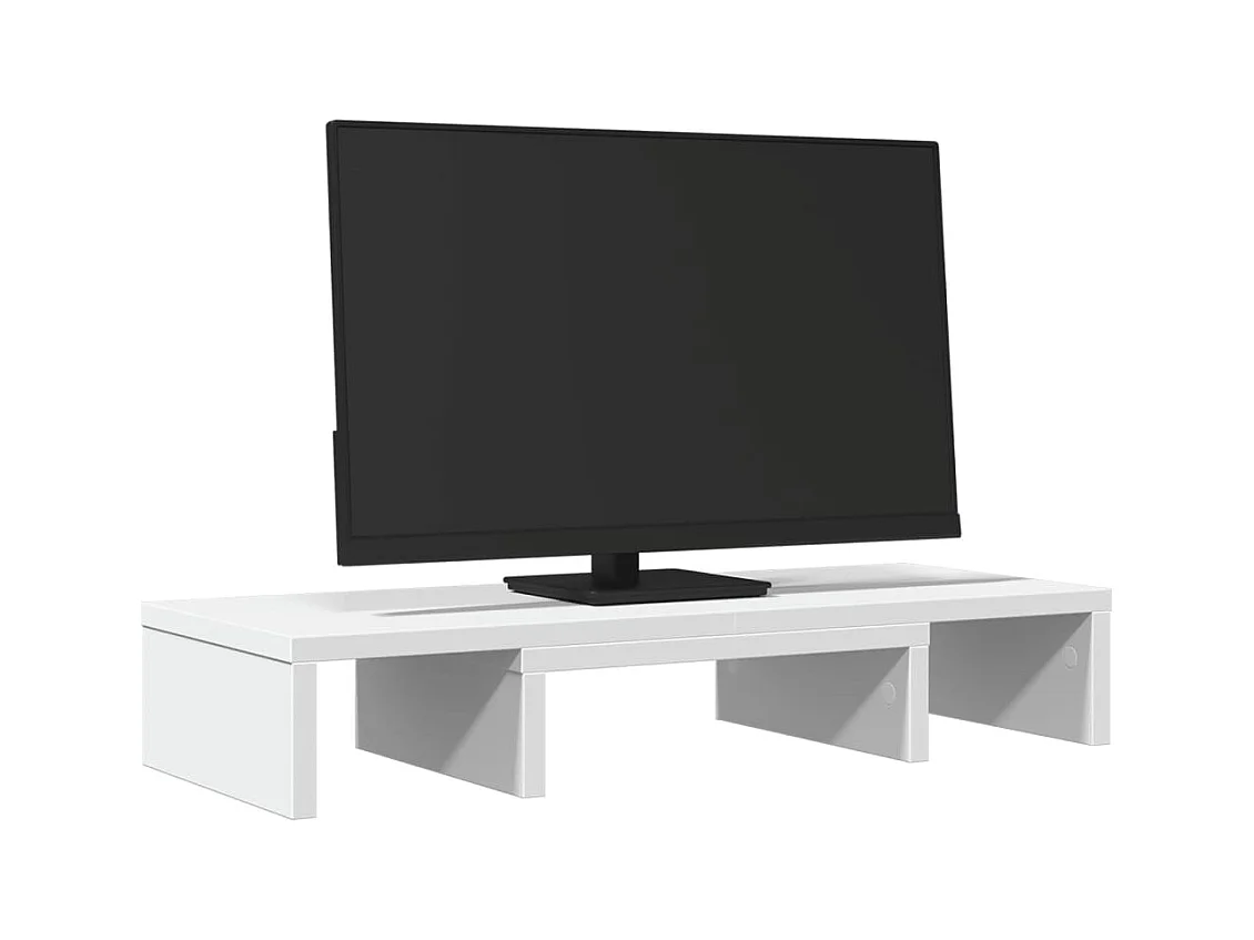 Support de moniteur réglable blanc bois d'ingénierie