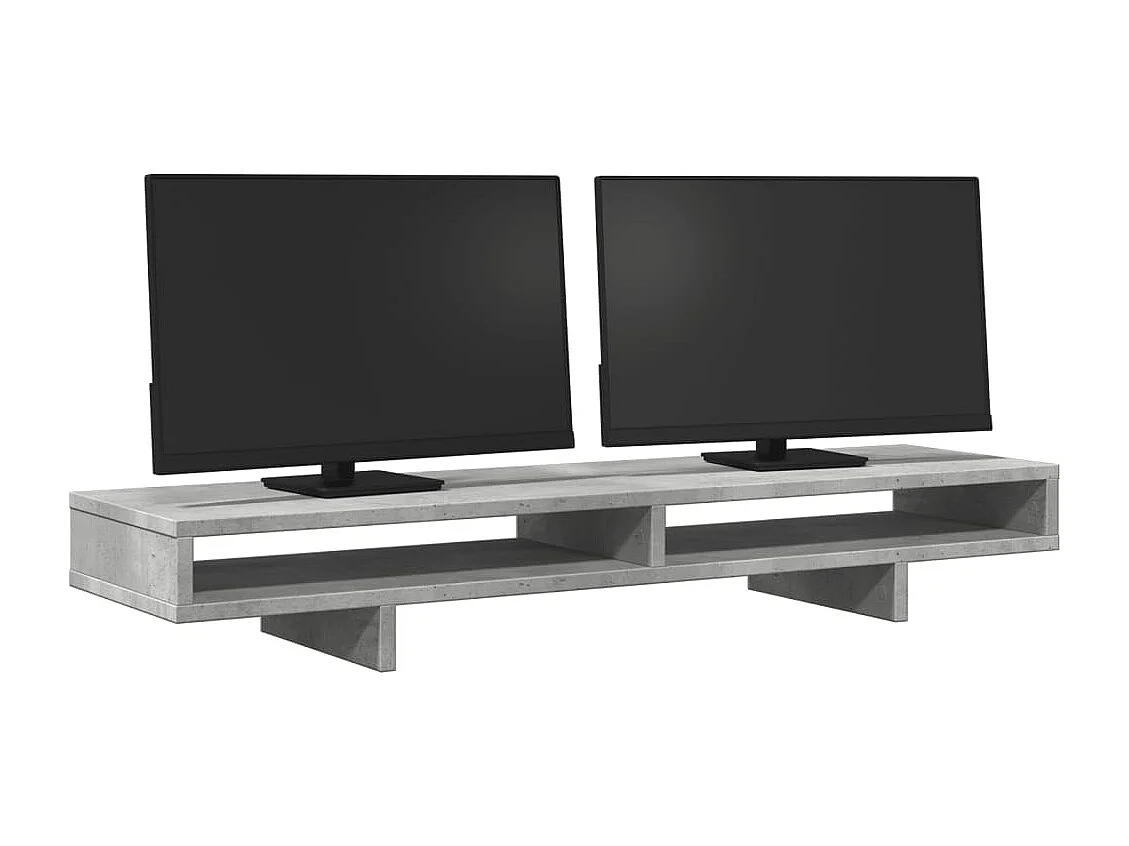 Support de moniteur gris béton 100x27x15 cm bois d'ingénierie