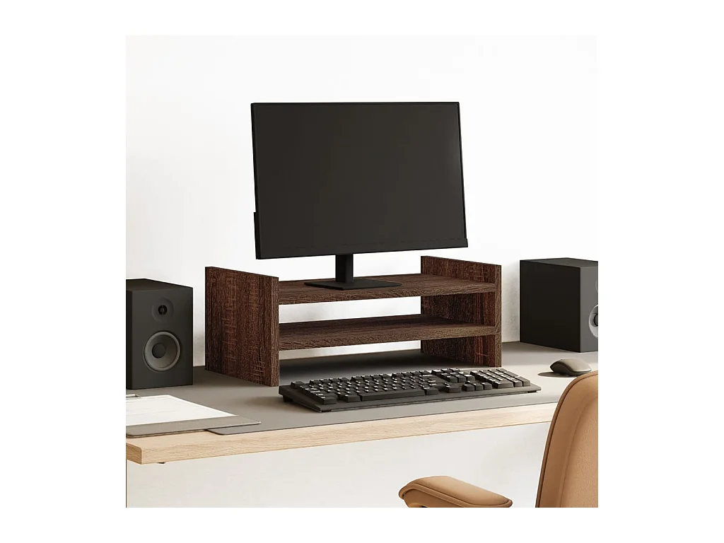 Support de moniteur chêne marron 50x27x20 cm bois d'ingénierie