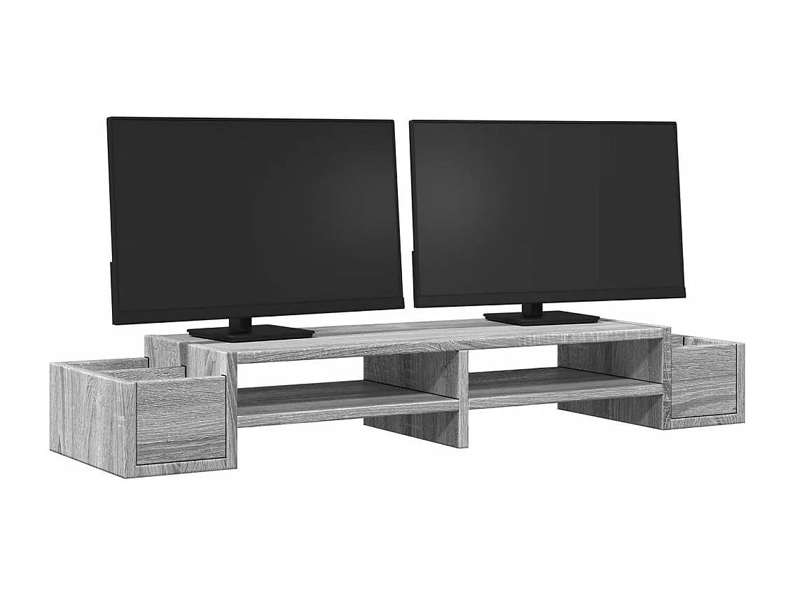 Support de moniteur avec rangement sonoma gris bois ingénierie
