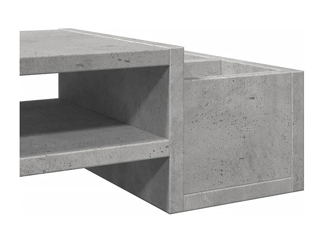 Support de moniteur avec rangement gris béton bois d'ingénierie