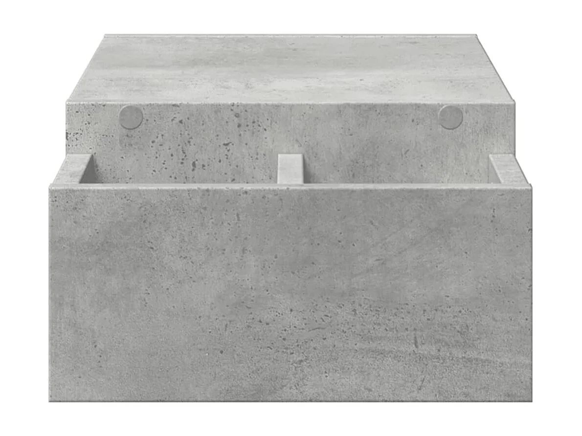 Support de moniteur avec rangement gris béton bois d'ingénierie