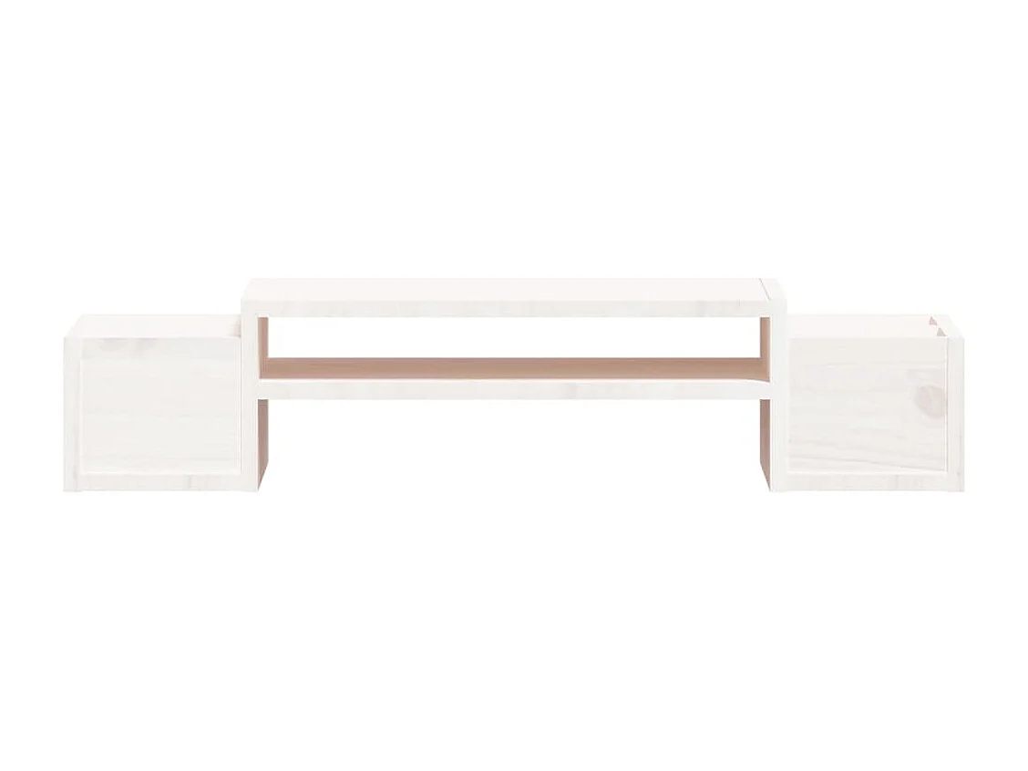 Soporte para monitor Blanco 70x27,5x15 cm Madera maciza de pino