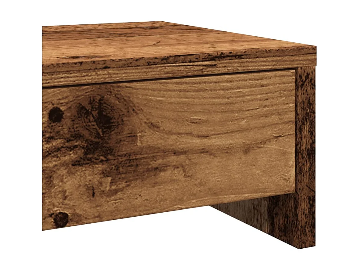 Soporte para monitor con cajones de madera contrachapada antigua