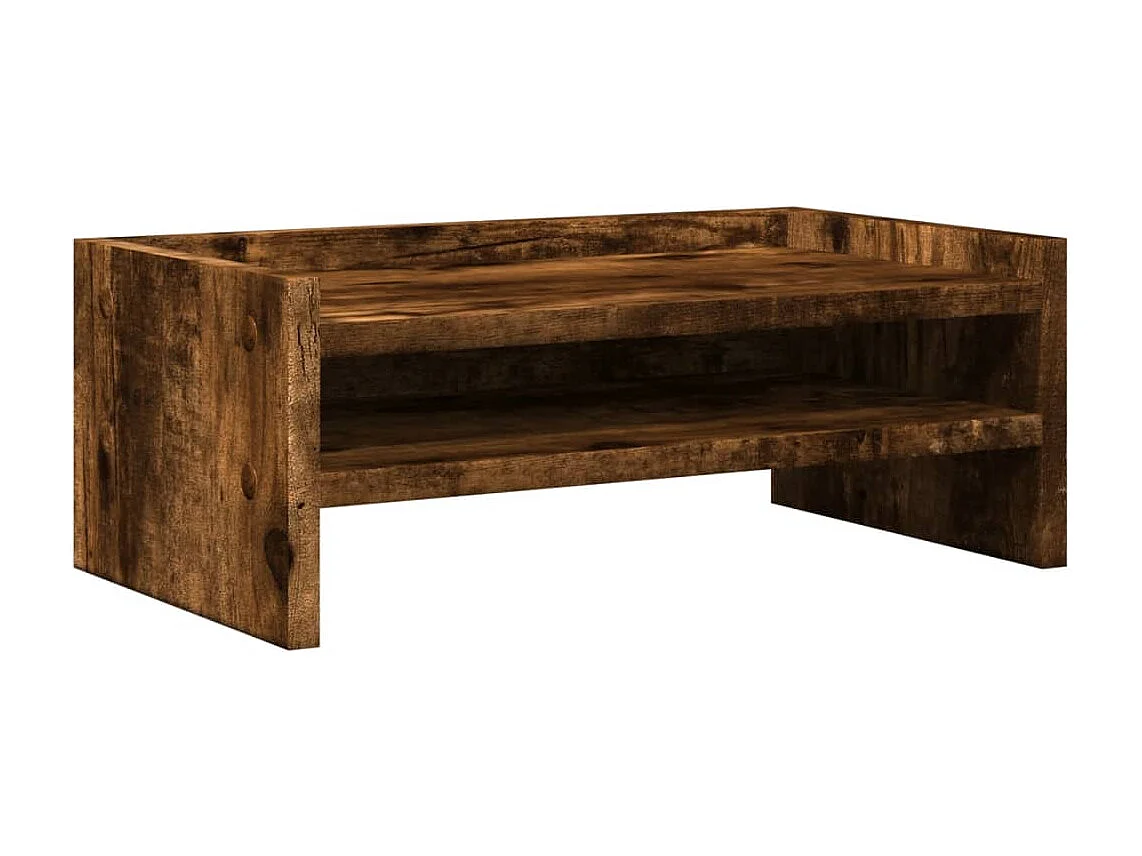 Support de moniteur chêne fumé 42x24x16 cm bois d'ingénierie