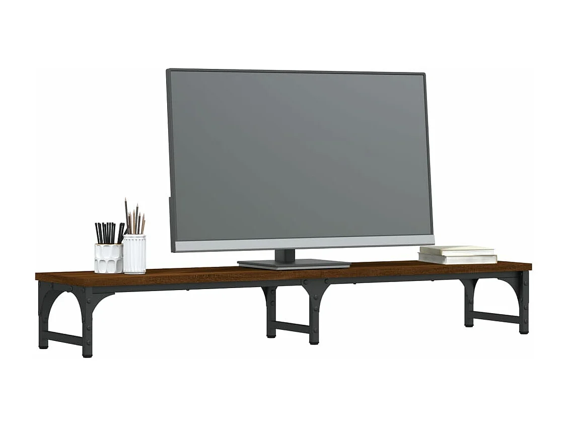 Soporte para monitor roble marrón 105x23x15,5 cm madera contrachapada