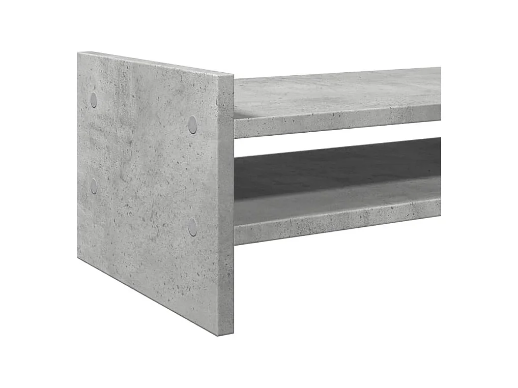 Support de moniteur gris béton 50x27x20 cm bois d'ingénierie