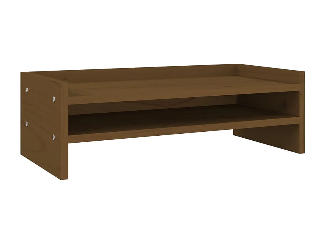 Support de moniteur Marron miel 50x24x16 cm Bois de pin solide