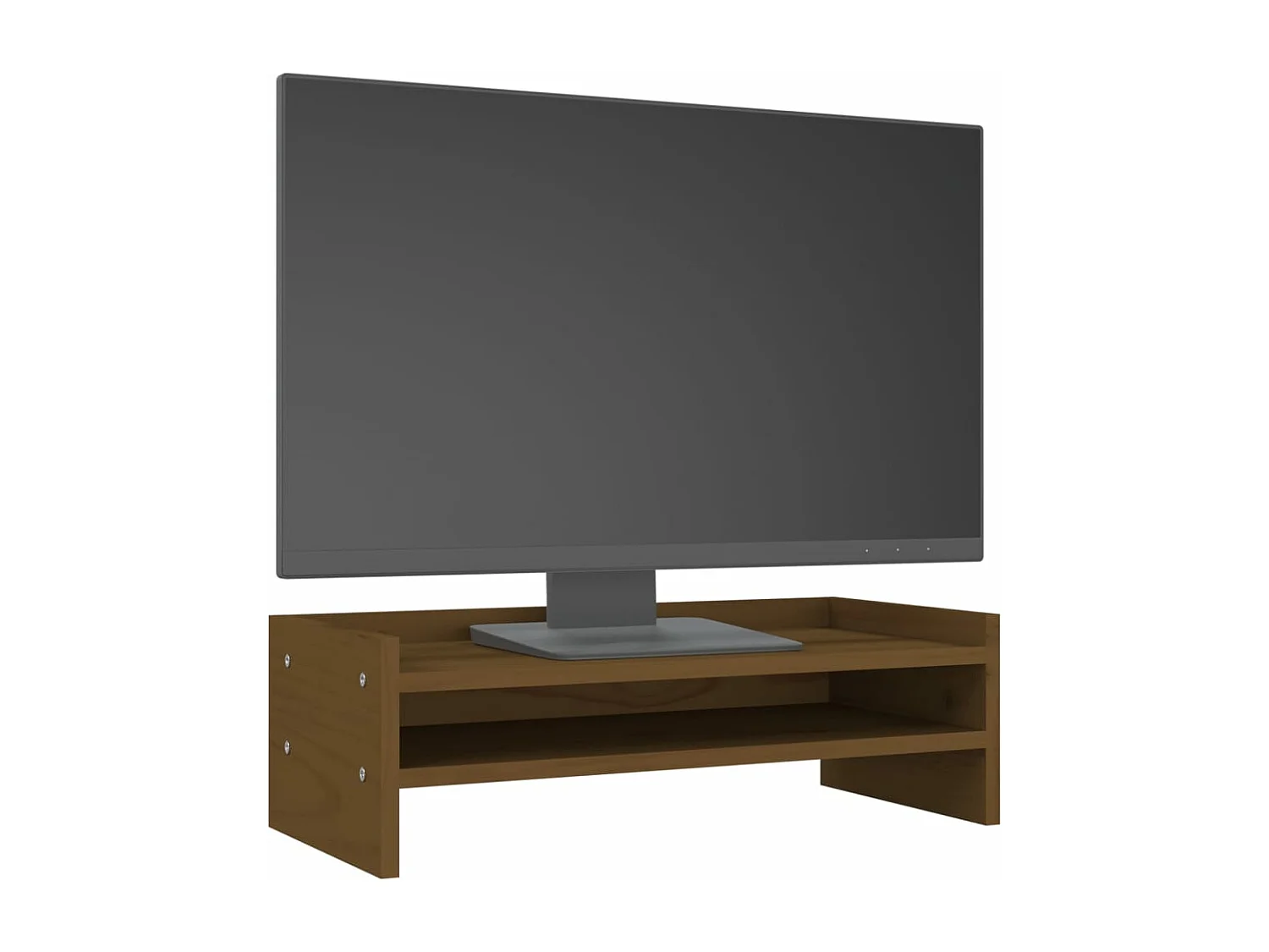 Support de moniteur Marron miel 50x24x16 cm Bois de pin solide