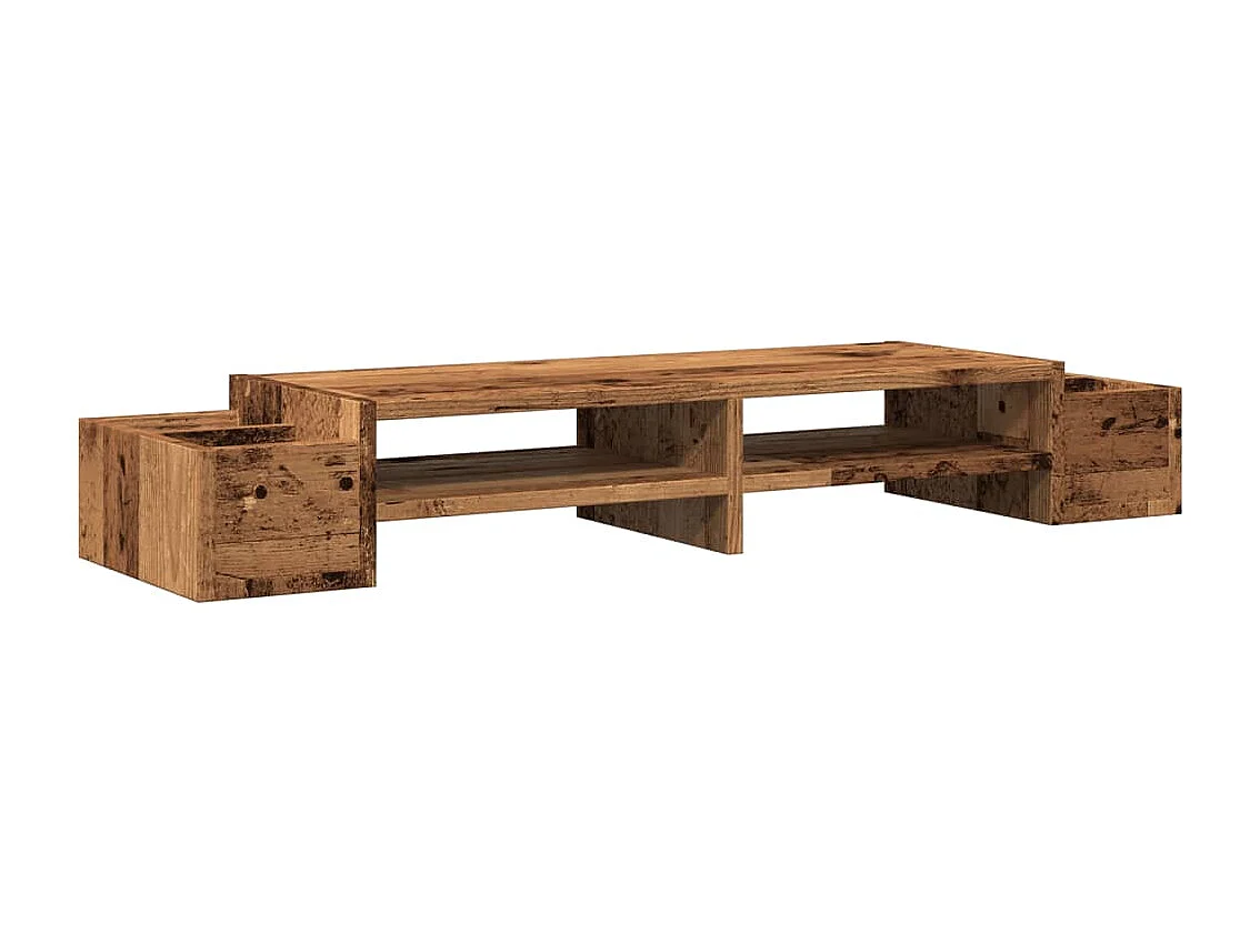 Suporte para monitor com armazenamento de madeira antiga madeira projetada